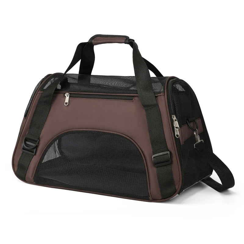 Portable Mesh Pet Carrier – Breathable Foldable Travel Handbag for Cats & Small Dogs