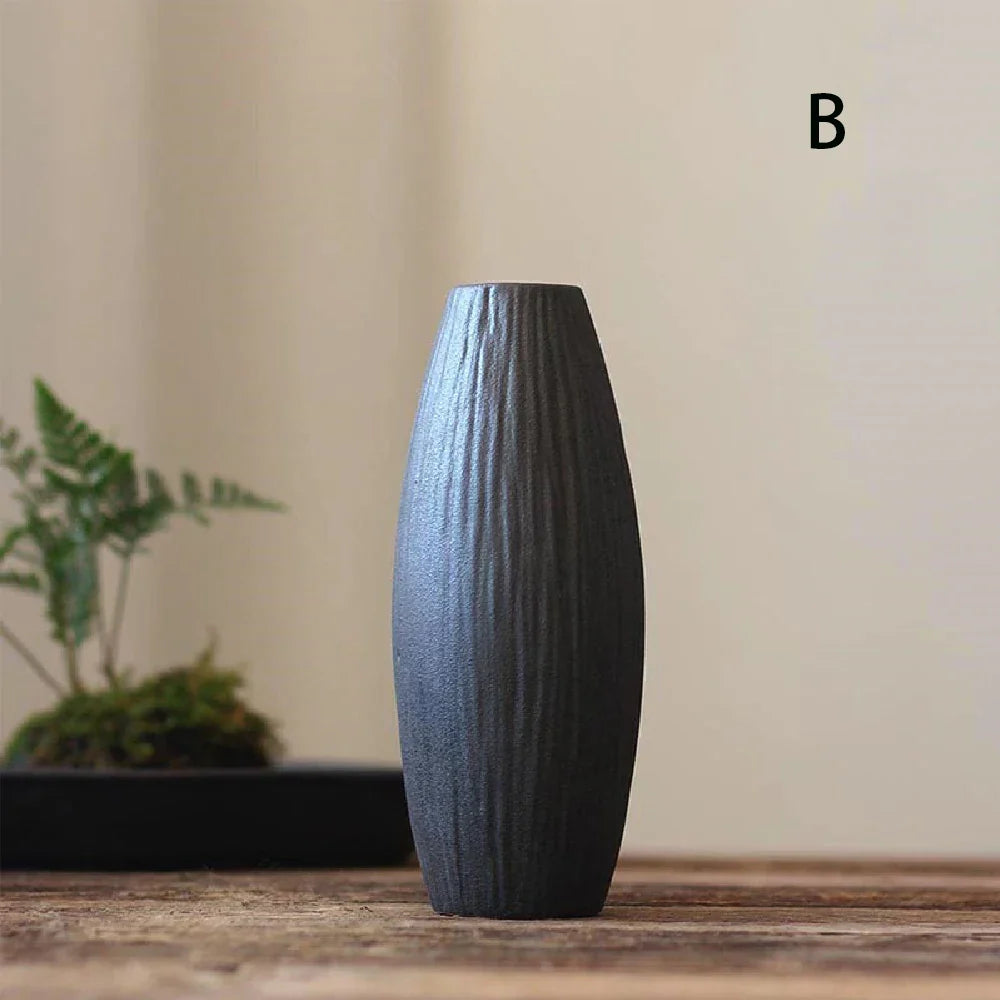 Simple Ceramic Porcelain Vase for Hydroponic Plants — Minimalist Small Vase for Living Room & Dining Table Decor
