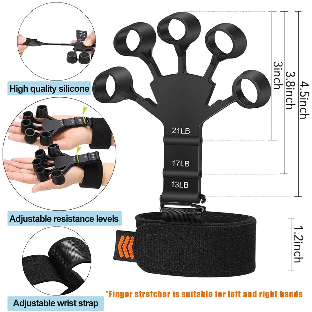 Adjustable Hand Gripper 10–60 kg (22–132 lb) Heavy-Duty Grip Strength Trainer — Wrist & Finger Exerciser with Accessories