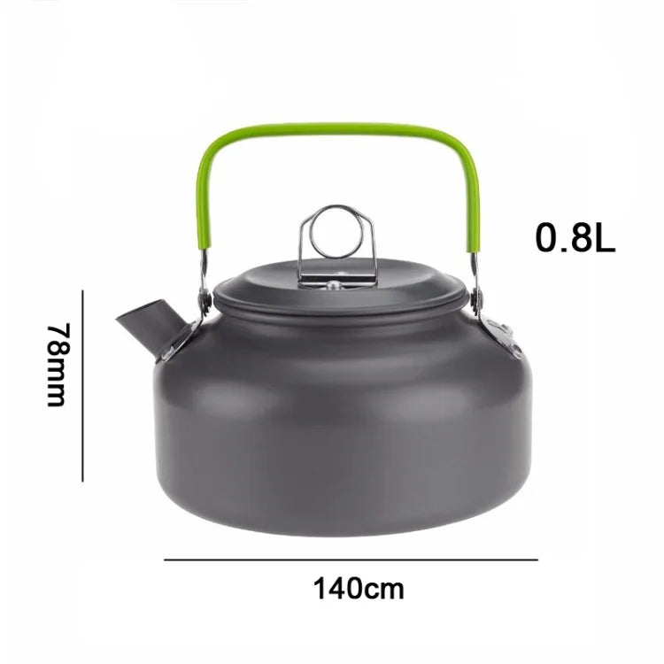 Portable Aluminum Camping Kettle (0.8–2.5L / 27–85 fl oz) — Lightweight Tea & Coffee Kettle for Hiking, Fishing, Picnic & Outdoor Cooking