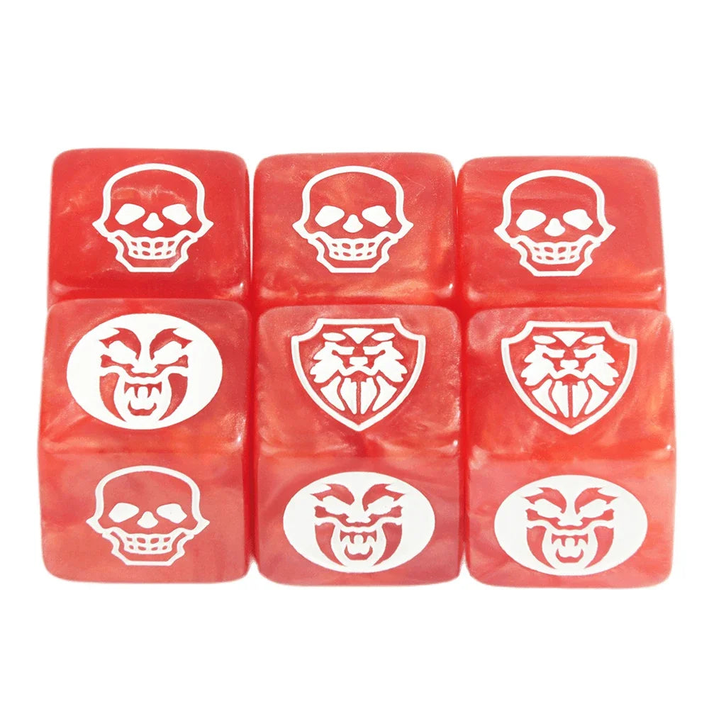 6-Pack 16mm D6 Game Dice - Transparent, Opaque & Marble Colors for Board Games & Tabletop RPGs