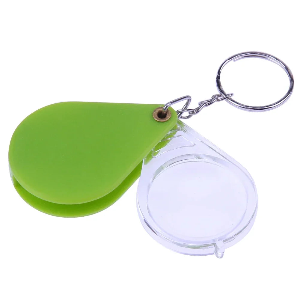 Folding Keychain Magnifier 10X & 15X Pocket Loupe for Jewelry, Coins, Stamps