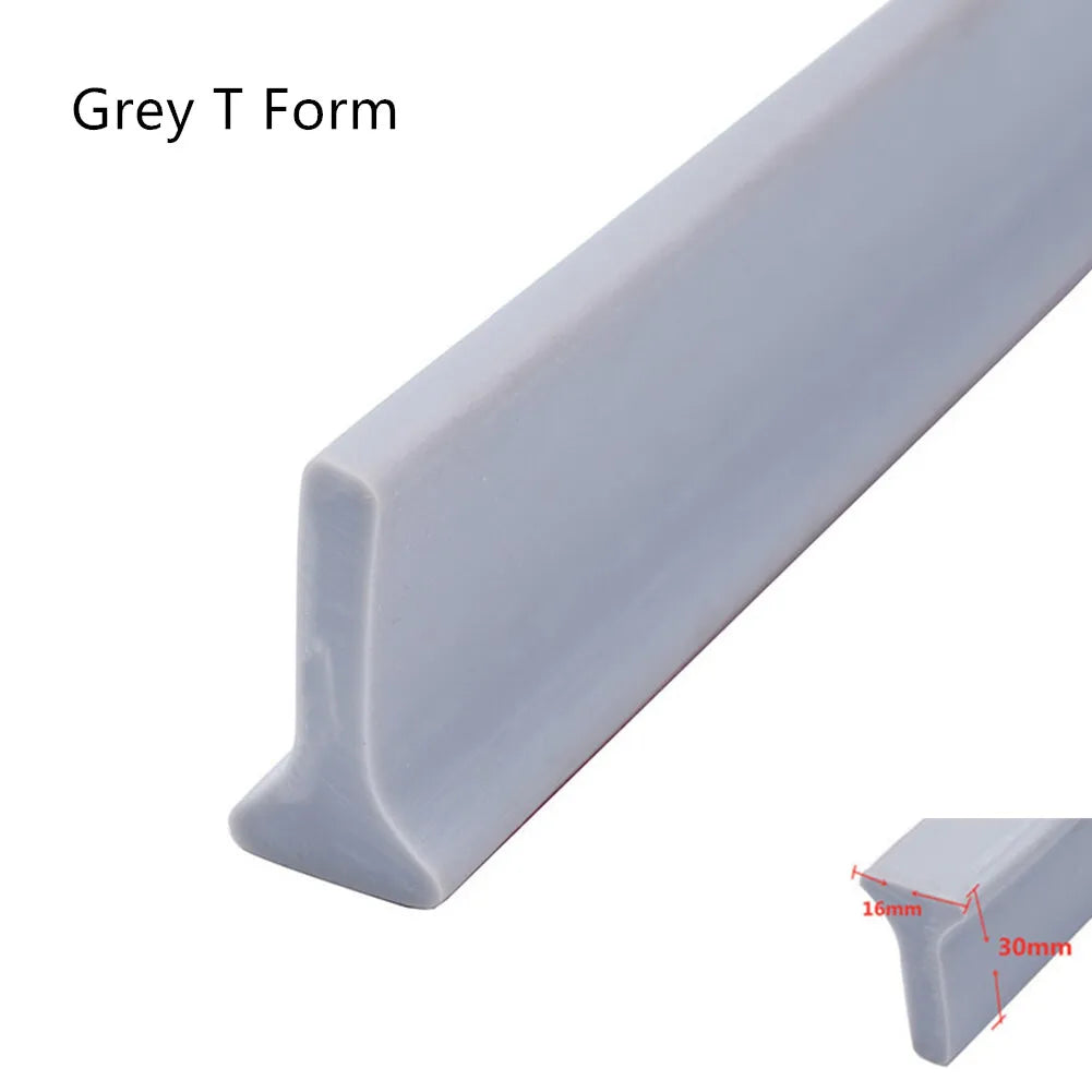 Silicone Shower Dam Water Stopper 50–300 cm (19.7–118.1 in) Bathroom Flood Barrier Dry and Wet Separation Strip