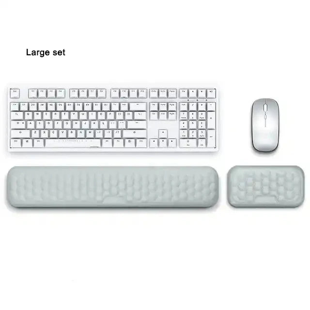 2-Piece Memory Foam Wrist Rest Set — Ergonomic Keyboard & Mouse Support with Non-Slip Base for Laptop & Desktop