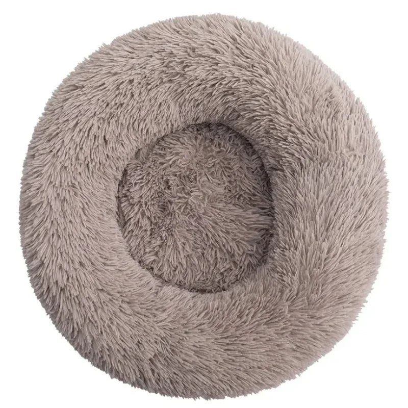Calming Plush Pet Bed for Dogs & Cats - Corduroy Fleece Bolster, Non-Slip Waterproof Bottom, Multiple Sizes (15.7–35.4 in / 40–90 cm)