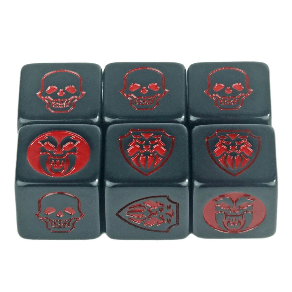 6-Pack 16mm D6 Game Dice - Transparent, Opaque & Marble Colors for Board Games & Tabletop RPGs