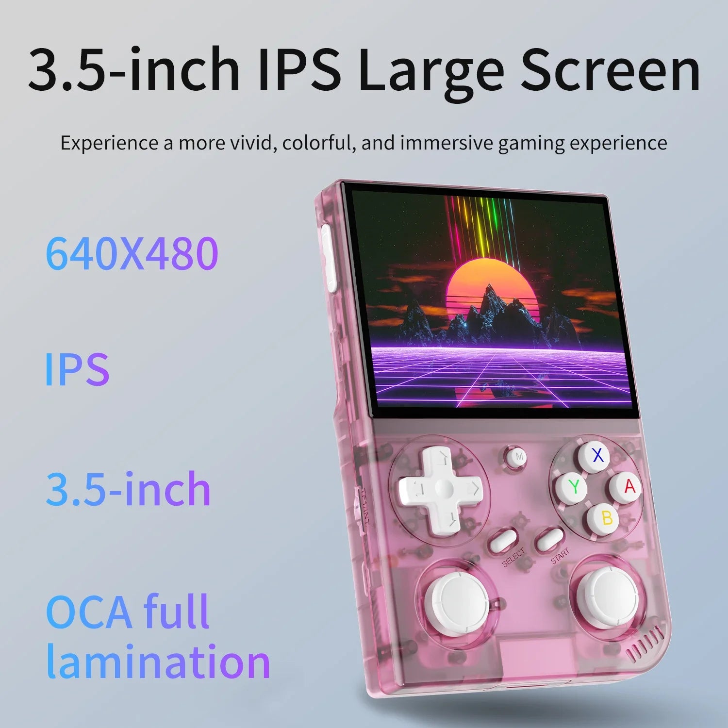 Retro Handheld Game Console 3.5-inch IPS 640x480 Linux 64-bit Quad-Core Portable Pocket Player 64GB 4000+ Games