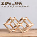 Stackable Folding Wooden Wine Rack – 3/5/6/10-Bottle Pine Wine Shelf for Home Bar