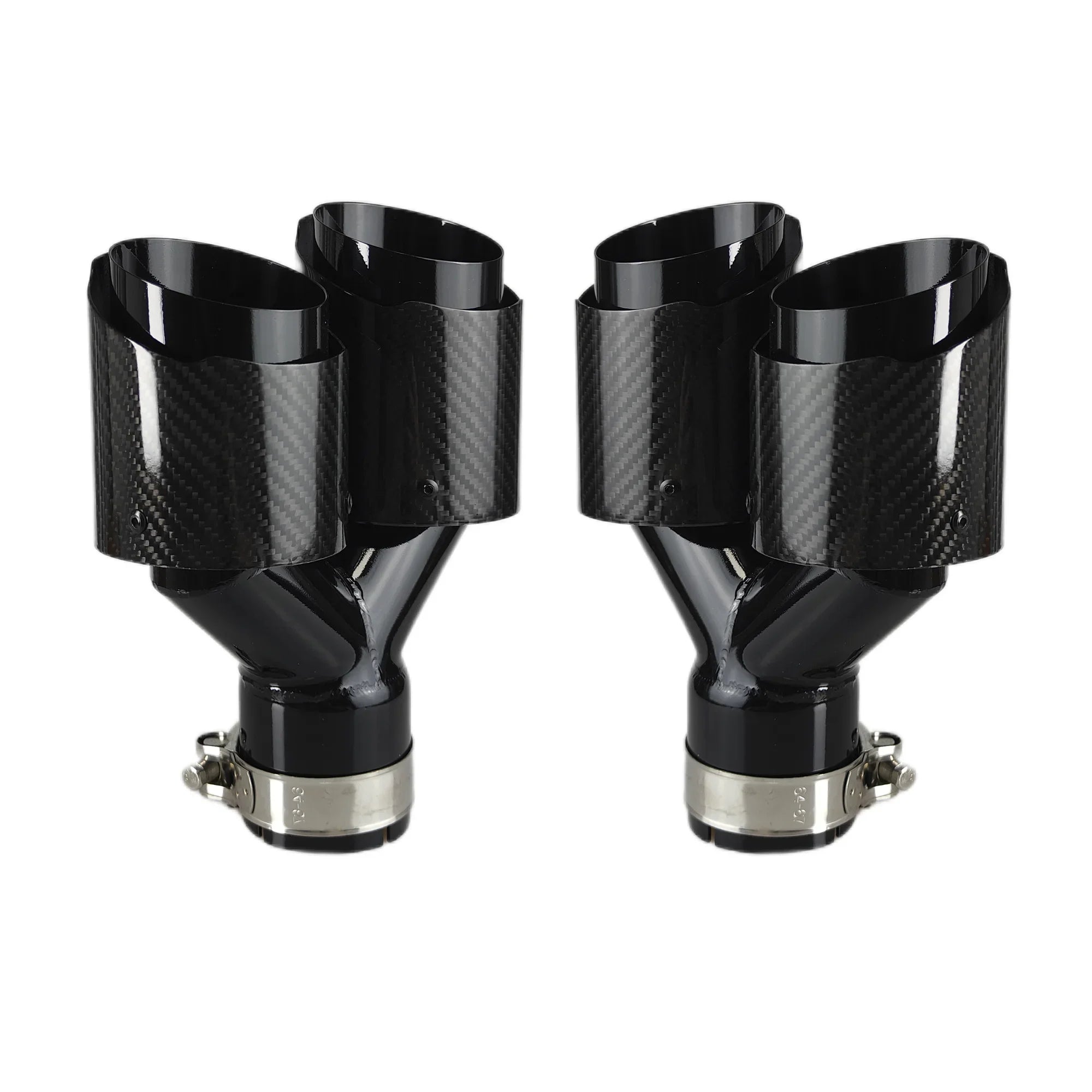 Carbon Fiber 304 Stainless Steel Rear Exhaust Tip Decorative Muffler - Universal Fit