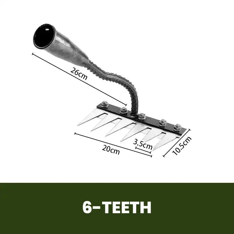 Carbon Steel Garden Hand Rake - 5/6/7/8-Tine Weeding Hoe (1-Pack)