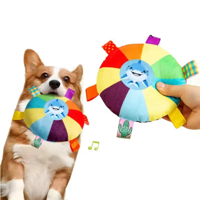 Plush Squeaky Dog Toy for Small Dogs & Puppies - Bite-Resistant Fleece Bell Toy, Durable Interactive Puppy Chew Toy