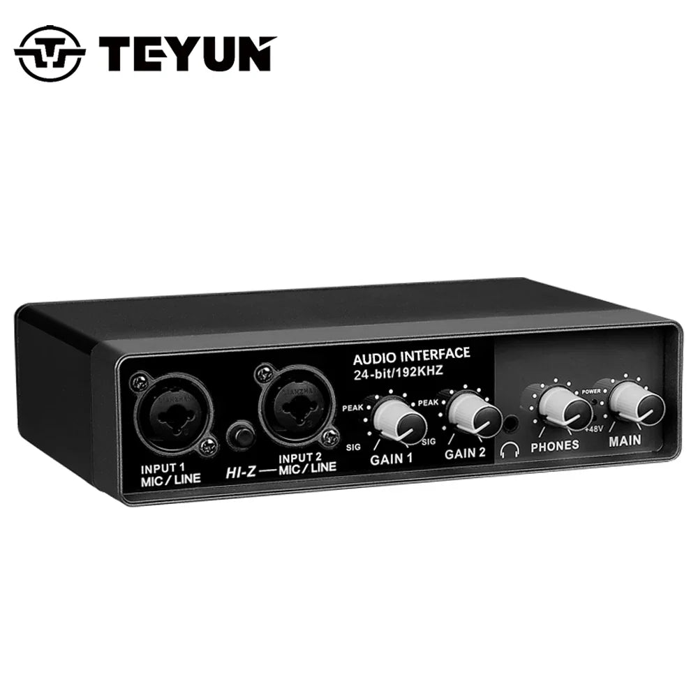 Professional USB Audio Interface Mixer — Live Preamplifier Sound Card for Studio Recording, Channel Monitoring, Guitar & Vocals