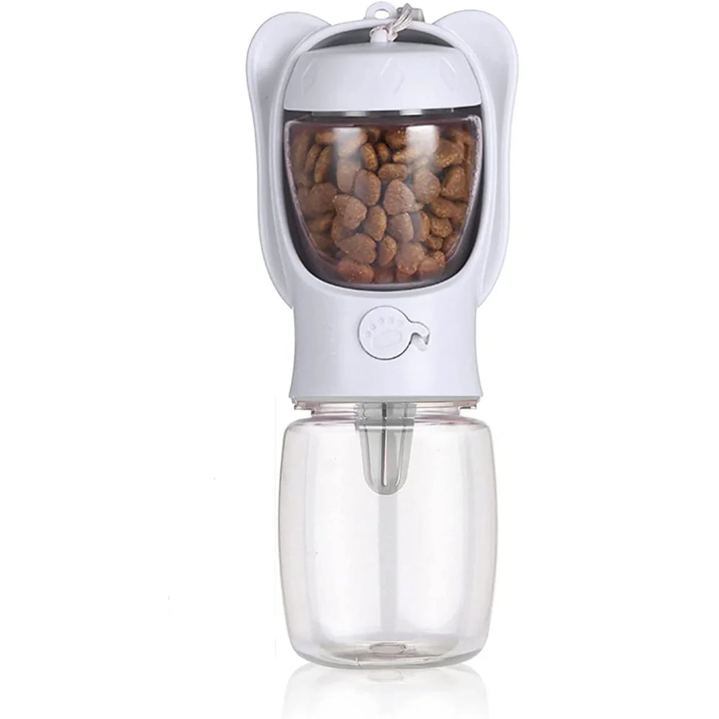 Dog Water Bottle Pet Dispenser with Detachable Food Container Leak-Proof Lock for Travel and Hiking