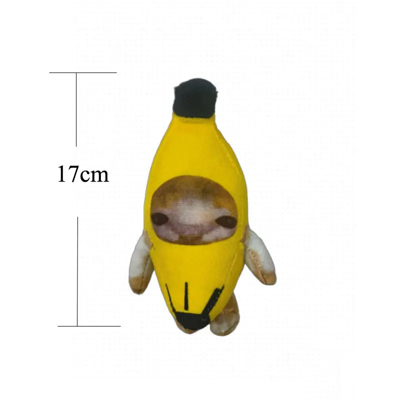 17cm Banana Cat Plush Keychain Pendant — Cute Crying & Happy Face, 1 Pc