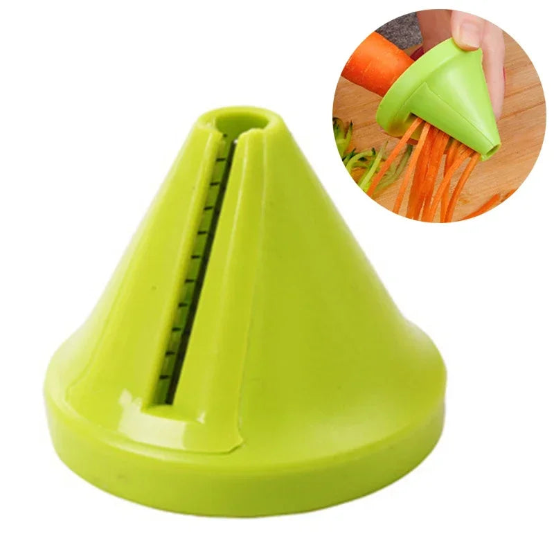 Manual Spiral Vegetable & Fruit Peeler Shredder — Stainless Steel Rotating Grater for Carrot, Potato, Cucumber