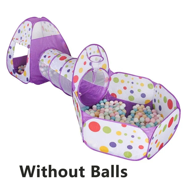 3-in-1 Kids Play Tent & Ball Pit with Crawl Tunnel — Portable Foldable Playpen for Ages 3–6