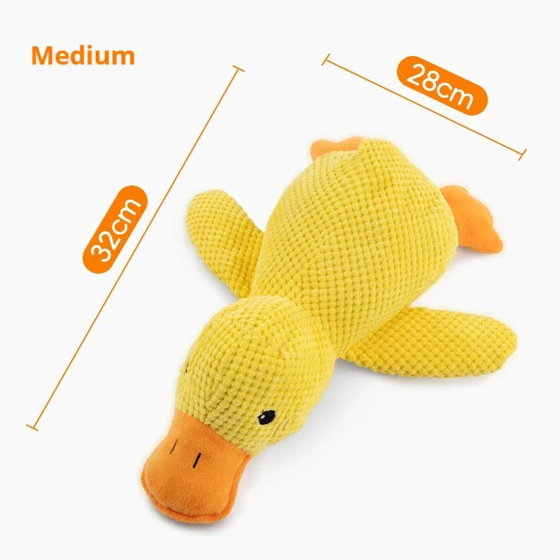 Plush Duck Dog Toy with Squeaker Bite Resistant Chew Toy for Teeth Grinding Relief