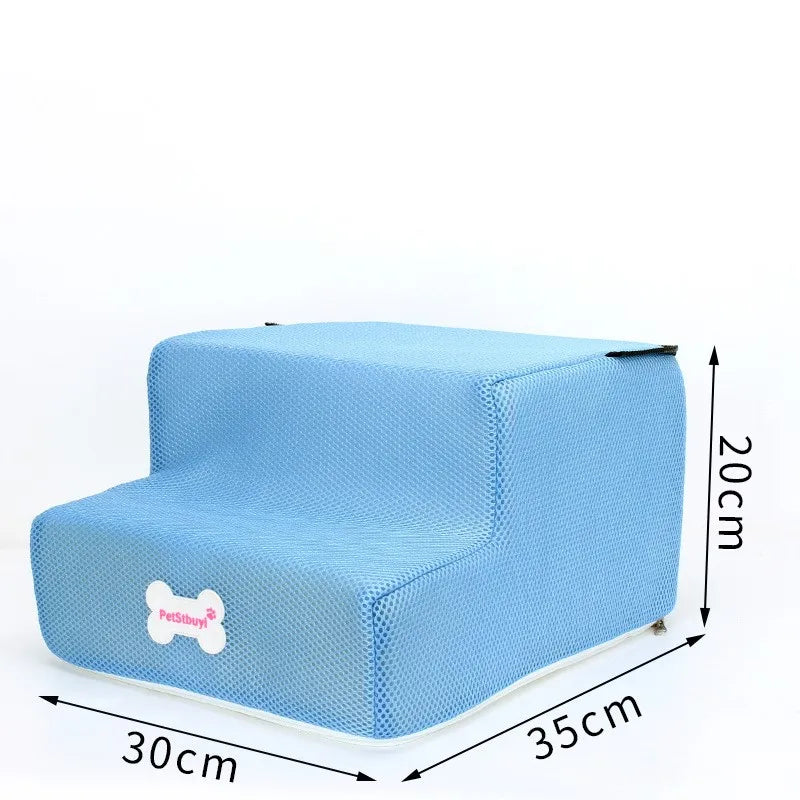 3-Step Pet Stairs for Small Dogs and Cats - Removable Washable Non-Slip Ramp Ladder