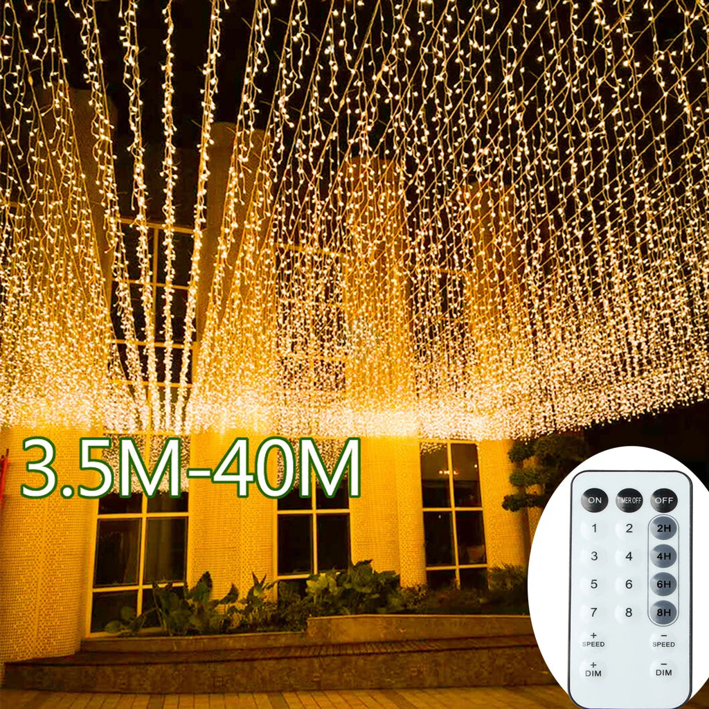 Waterproof LED String Lights 3.5–25m (11.5–82 ft) | Warm White / Cold White / Multicolor | 8 Modes IP65 EU Plug