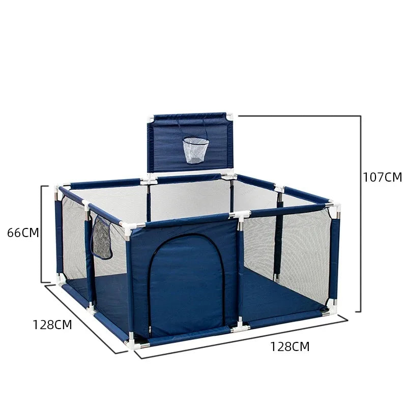 Baby Playpen & Ball Pit Play Yard – Thick Steel Pipe Kids Activity Fence, 107 x 231 x 128 cm (42 x 91 x 50 in) or 107 x 128 x 128 cm (42 x 50 x 50 in)