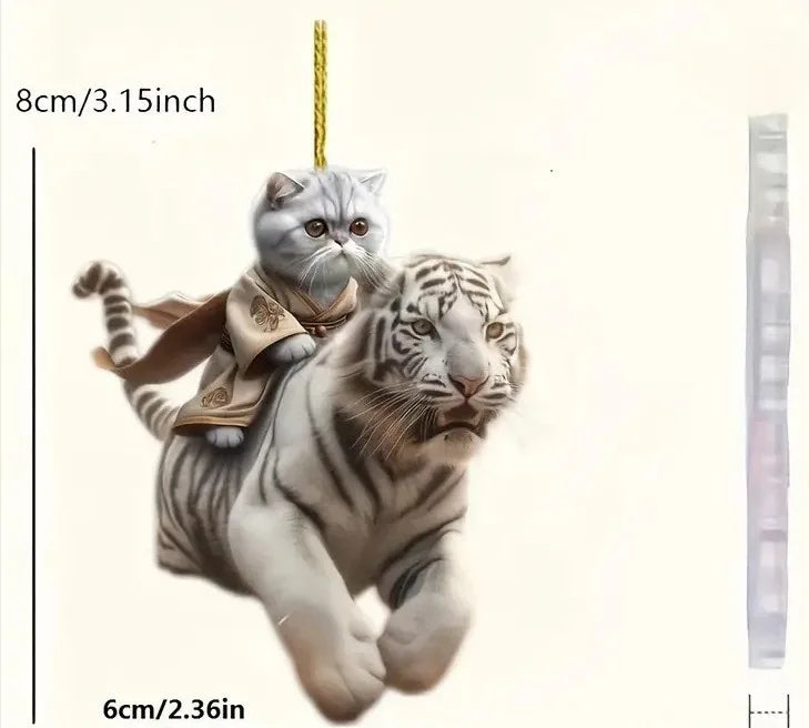 Cat-Shaped Rearview Mirror Ornament – Cute Hanging Car Pendant Car Interior Decor