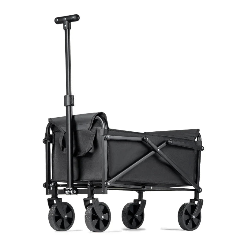 Heavy-Duty Foldable Portable Utility Cart — 4-Wheel Collapsible Wagon for Camping, Beach & Shopping