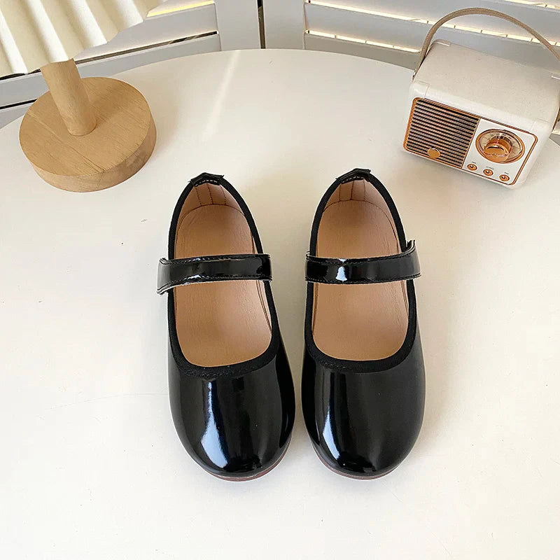 Girls Princess Patent Leather Flats – Soft Flexible Anti-Slip Casual Shoes, EU 27–36