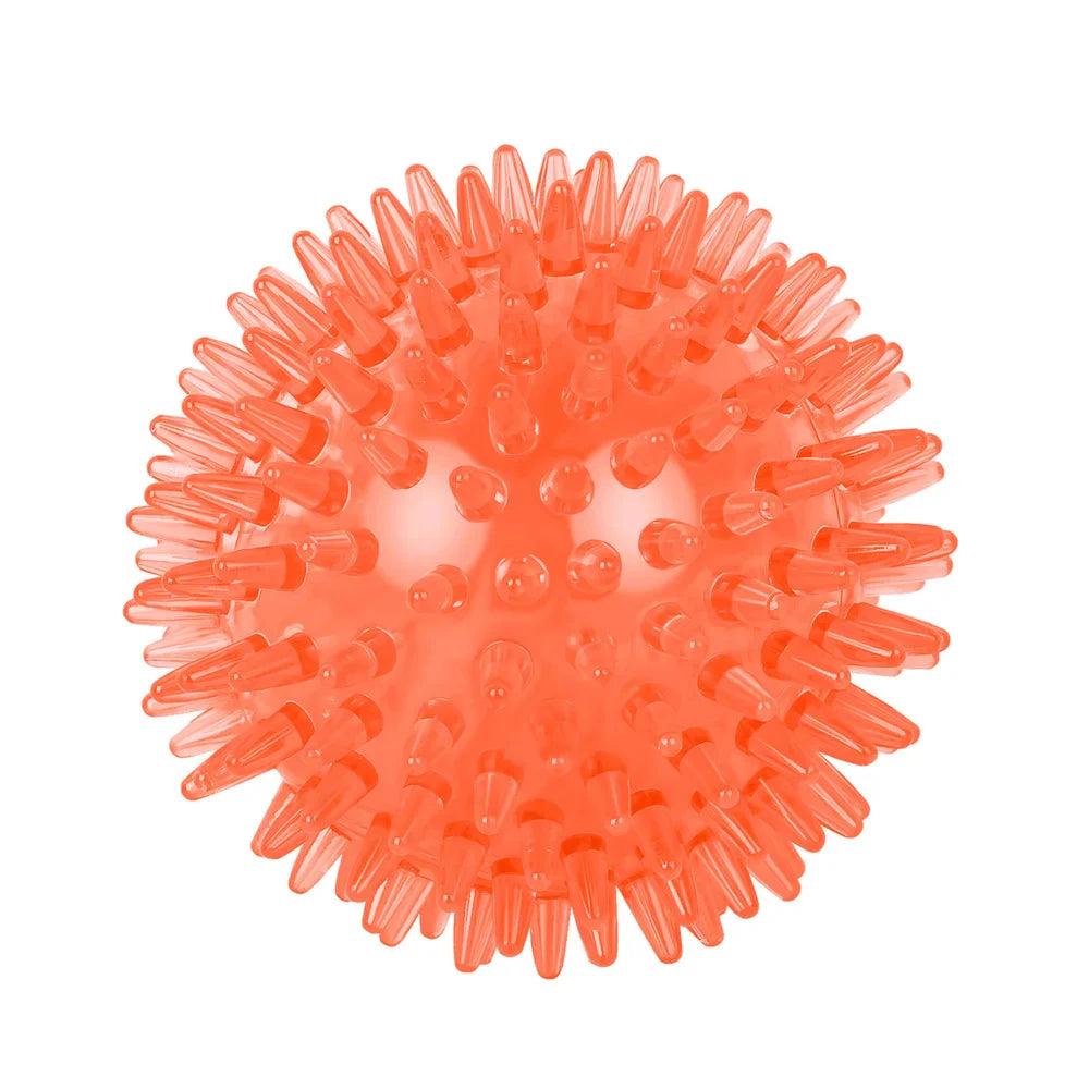 TPR Squeaky Thorn Chew Ball for Dogs & Cats — Teeth Cleaning Puppy Training Toy