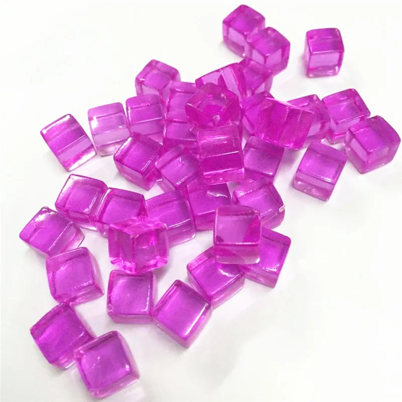 50-Pack 8mm Acrylic Cube Dice (0.31in) – 25 Translucent Colors Clear Game Pieces for Board Games & Crafts
