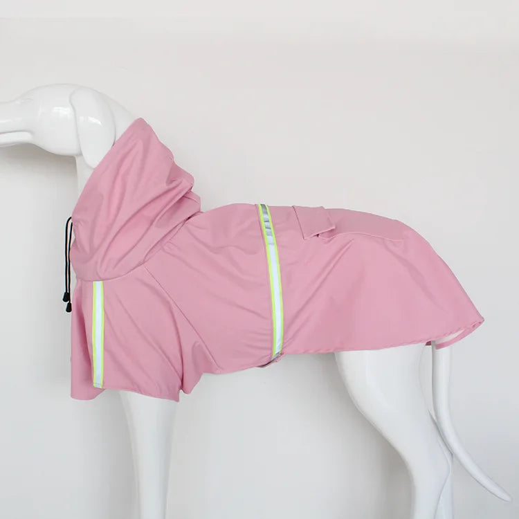 Large Waterproof Hooded Dog Raincoat, Reflective Windproof Corgi Cloak Style Puppy Jacket