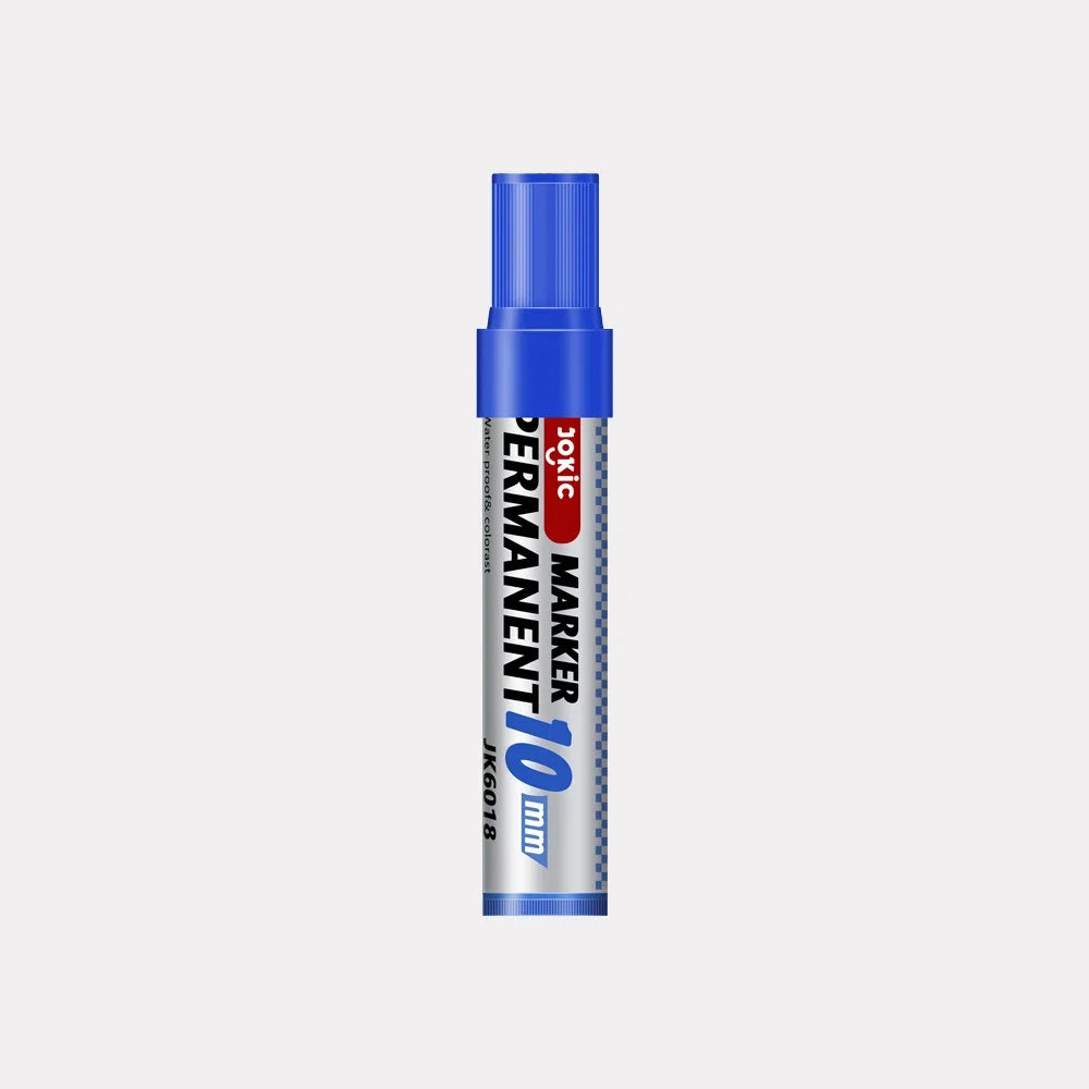 4-Pack Permanent Marker Pens - Waterproof Ink, Fine & 10 mm Chisel Tips, Black Blue Red Green