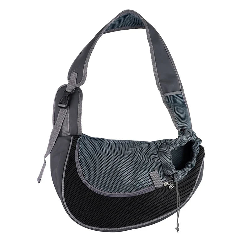 Pet Sling Carrier Shoulder Bag — Mesh Crossbody Travel Carrier for Small Dogs & Cats (S: up to 6.6 lb / 3 kg, L: up to 13.2 lb / 6 kg)