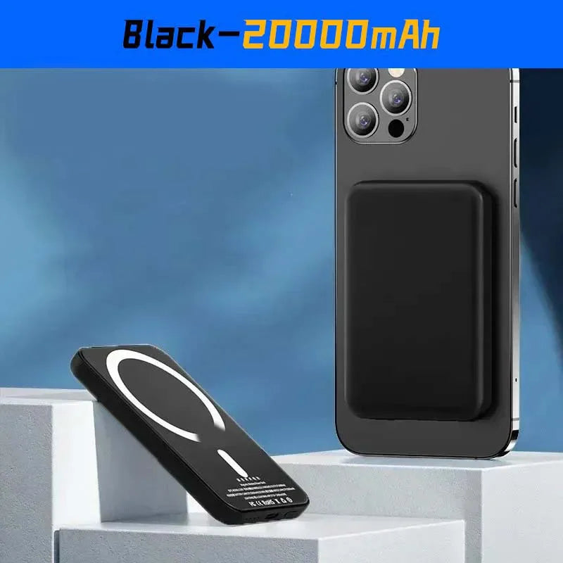Magnetic 10000mAh Portable Wireless Power Bank – 20W Fast Charge, USB-C & Wireless Magnetic External Battery Pack for Smartphones
