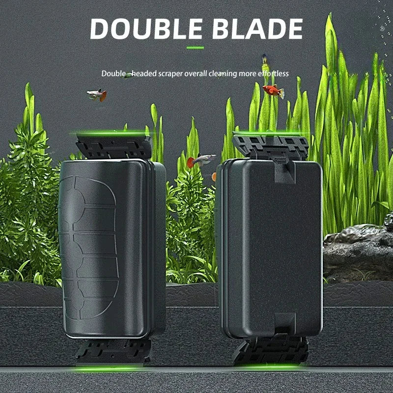 Magnetic Aquarium Algae Scraper Brush – Floating Glass Cleaner for 12–20 in (30–50 cm) Tanks, ≤4 mm Glass (Carbon Fiber Blade)