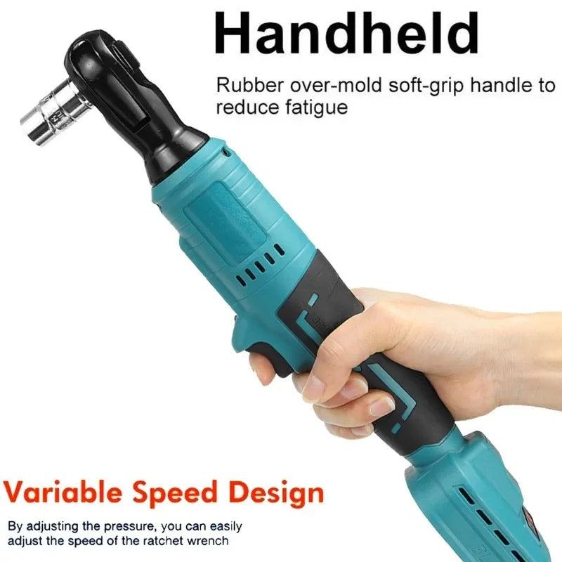 Brushless 1/2" (12.7 mm) Ratchet Impact Wrench Cordless 480 N·m, 18V Battery Compatible, Forward/Reverse