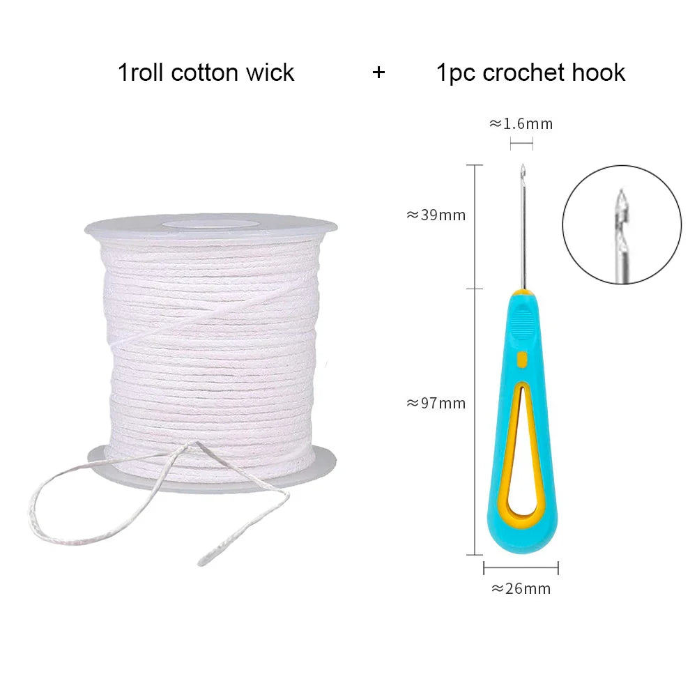 Pre-Waxed Cotton Candle Wicks 100-Pack (2.6–20 cm / 1.0–7.9 in) with Metal Bases, Adhesive Stickers & Holders — DIY Candle Making Kit