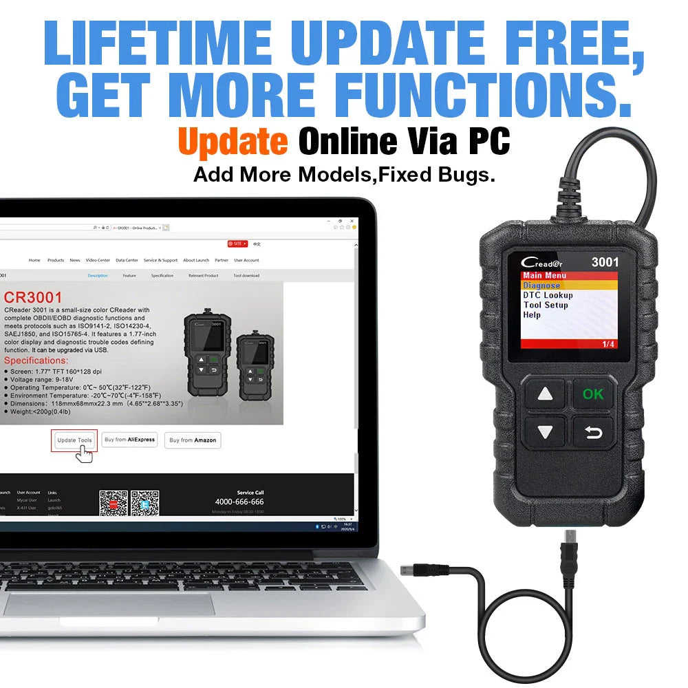 Full OBD2 Car Code Reader Scanner – Multilingual Handheld Engine Diagnostic Tool with Free Lifetime Updates