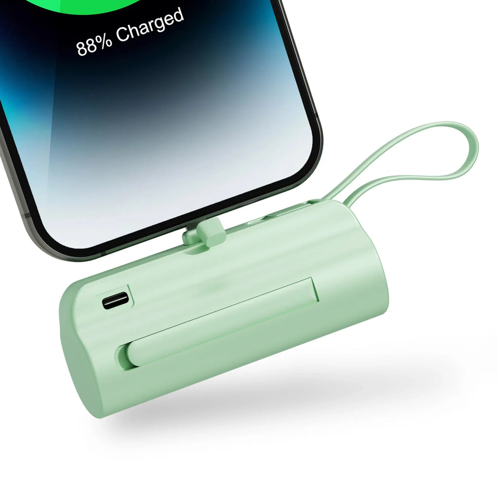 Mini 4500mAh Portable Power Bank - Dual USB-C Ports & 10W Wireless Charger for iPhone & Android