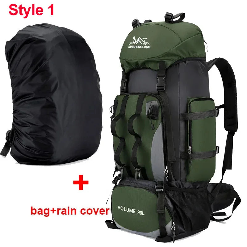 90L Waterproof Hiking & Camping Backpack — Large Capacity Trekking Rucksack for Travel (Unisex)