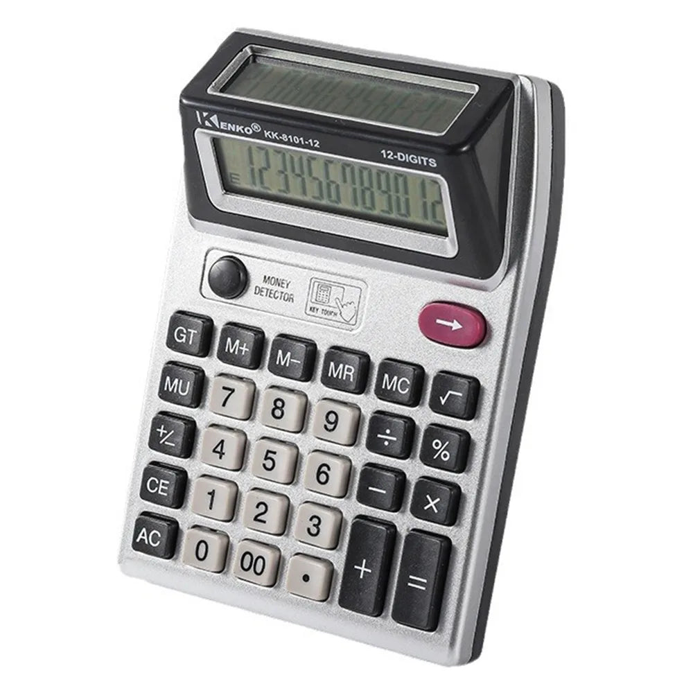 Foldable Flip Cover Solar Calculator Portable 12-Digit Large LCD Financial Office Calculator
