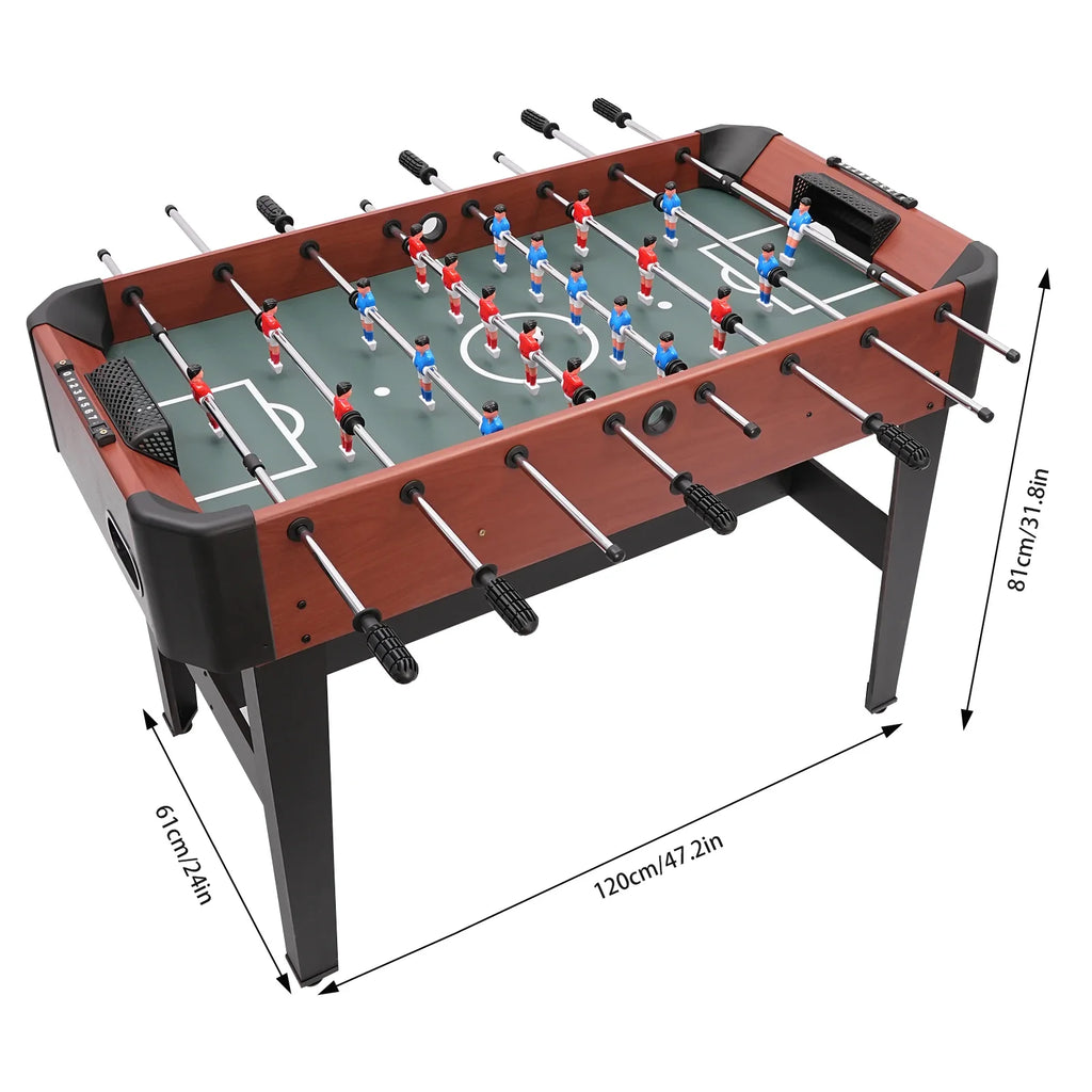 Foosball Table 47.2 x 24 in (120 x 61 cm) - 8-Rod Soccer Game Table with Scoreboard and Ball Storage for Teens & Adults
