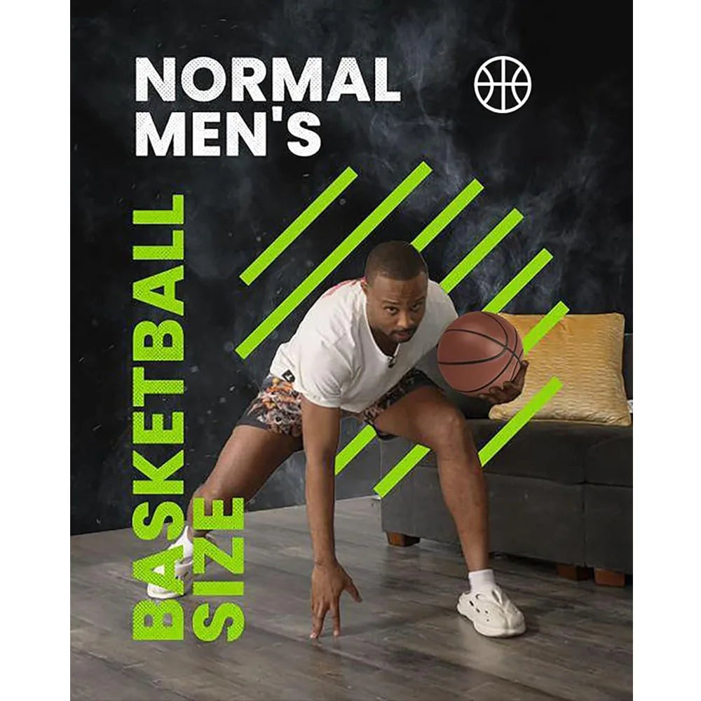 Silent Indoor Foam Basketball – Size 7 (29.5 in / 75 cm) Quiet Airless Dribble & Dunk Training Ball