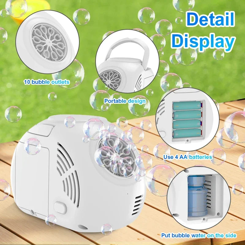 Handheld Outdoor Bubble Launcher — Light-Up Bubble Blower Toy for Kids (No Battery Required)