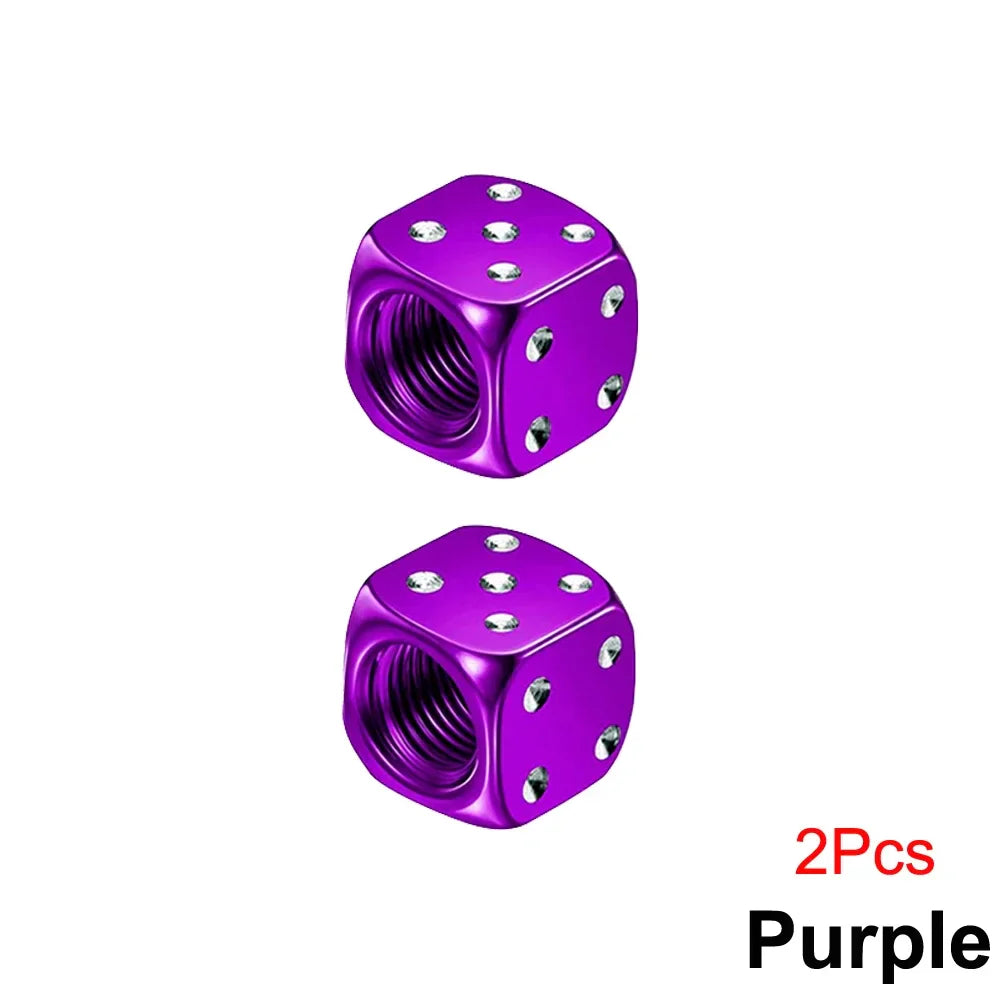 2/8-Pack Aluminum Dice Tire Valve Caps, Universal Wheel Stem Air Valve Covers for Car Truck Motorcycle Bike