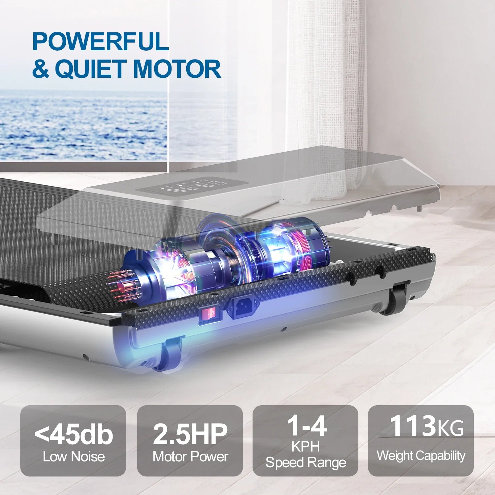 2-in-1 Portable Walking Pad Treadmill for Home & Office — Under-Desk Mini Treadmill with LCD Screen, Quiet, 250 lb Capacity