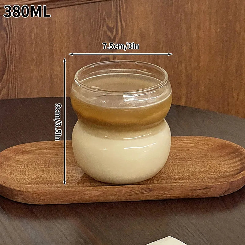Vertical Striped Clear Glass Cup - Aesthetic Drinkware for Milk Tea, Coffee & Juice