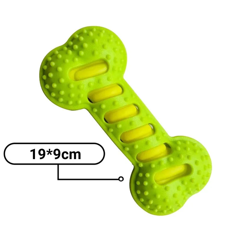Squeaky Dog Chew Toy - Bite-Resistant Puppy Toothbrush for Teeth Cleaning & Massage, 7.5 x 3.5 in (19 x 9 cm)