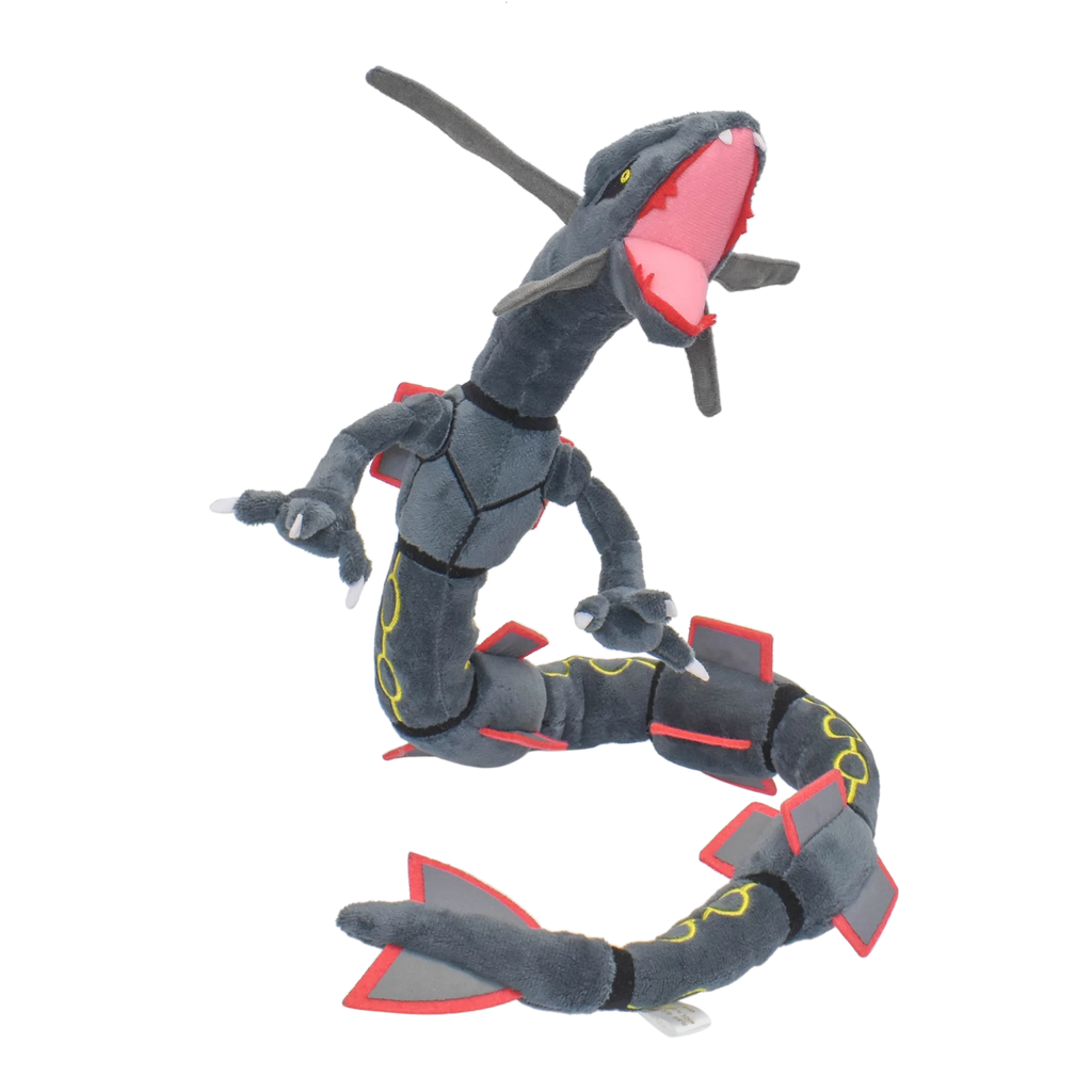 Shiny Rayquaza Plush Toy 12 in (30 cm) Black — Soft Stuffed Collectible Plushie