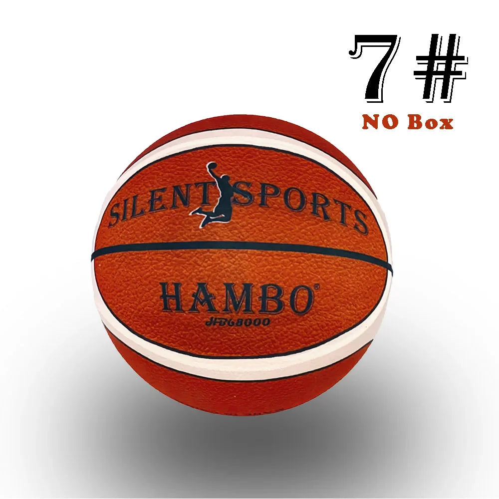 Silent Indoor Basketball — Quiet PU Foam Ball with Fabric Cover | Size 7 (29.5 in / 75 cm), Size 6 (28.9 in / 73.4 cm), Size 5 (27.9 in / 70.9 cm) for Training & Home Practice