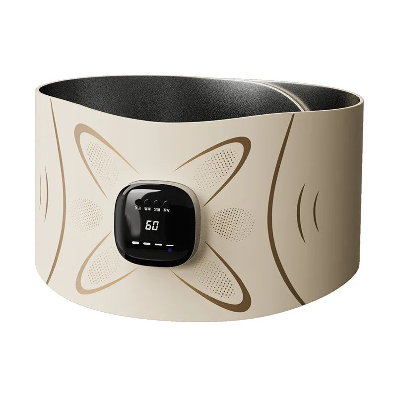 Electric Abdominal & Lumbar Pulse Massager – EMS Heating Belt with 4 Temperature Levels, 5 Modes & 9 Intensities, USB-C Rechargeable